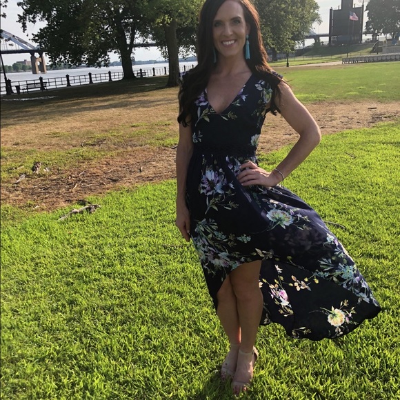 Floral Maxi Dress with high low hem - Picture 1 of 1